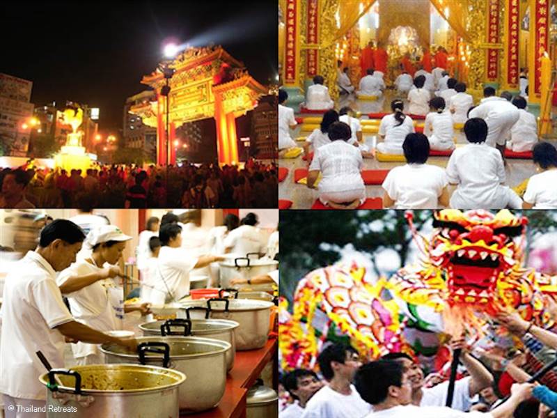 The Thailand Vegatarian Festival is held annually in the month of October