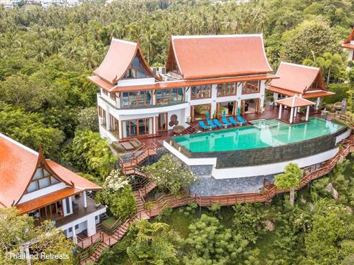 <p>Villa Riva is a unique luxury villa set on a headland above a semi private beach on the north west coast of Koh Samui. Has stunning sunset views, tennis court, gym, sauna / steam room and cinema. Popular beach with Thai style restaurants within walking distance. Four Seasons luxury Resort nearby.<span style="color: #000080;"> Reduced&nbsp;rates for, 4,5 or 6 bedroom occupancy certain seasons. .</span></p>