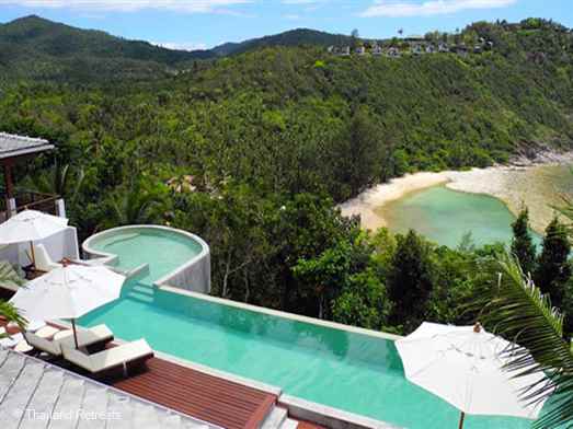 Lord Jim's Retreat is a spectacular property comprises three separate villas linked by terraces located above the exclusive private beach of Thong Lang on the north west coast of Koh Phangan
