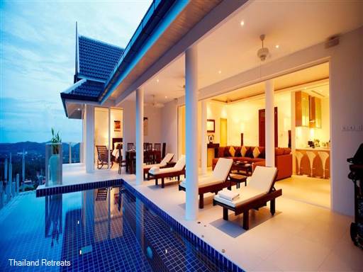 <p>Andaman View Villa is a spacious 5 or 6 bedroom villa close to Nai Harn Beach, Phuket. The villa enjoys beautiful sea views and a host of amenities including a spacious entertainment area/games room with a 50 ins TV/DVD player, pool table, table tennis and bar as well as a dedicated gym. A perfect family villa or to chill out with friends.</p>